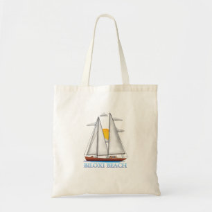 Biloxi Beach Coastal Nautical Sailing Sailor Tote Bag