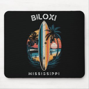 Biloxi Beach Mississippi Men Women Surfing Mouse Mat