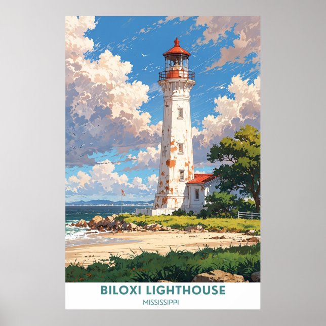 Biloxi Lighthouse, Mississippi Poster (Front)