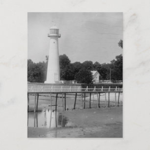 Biloxi Lighthouse Vintage Photo Postcard