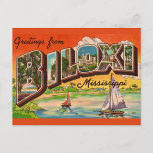 Biloxi Miss Greetings Vintage Postcard