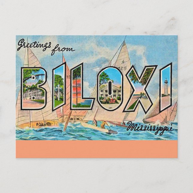 Biloxi Miss Vintage Postcard (Front)