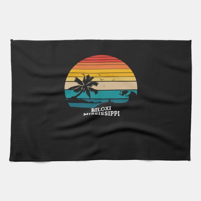 Biloxi Mississippi Beaches Tea Towel (Horizontal)