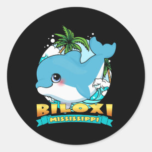 Biloxi Mississippi Cute Ba  Classic Round Sticker