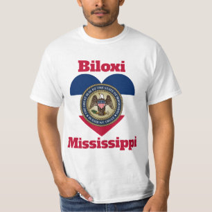 Biloxi Mississippi Heart Flag T-Shirt