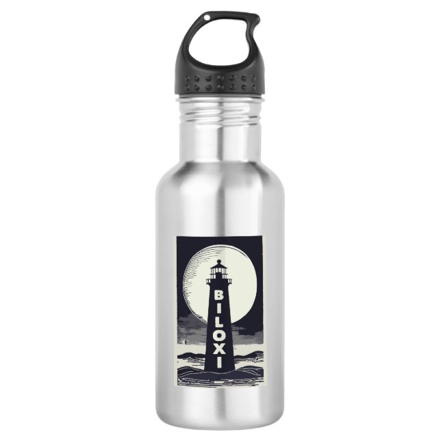 Biloxi Mississippi Lighthouse Moon 532 Ml Water Bottle (Front)