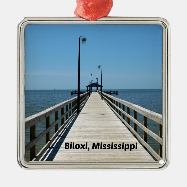 Biloxi, MS Metal Tree Decoration (Front)