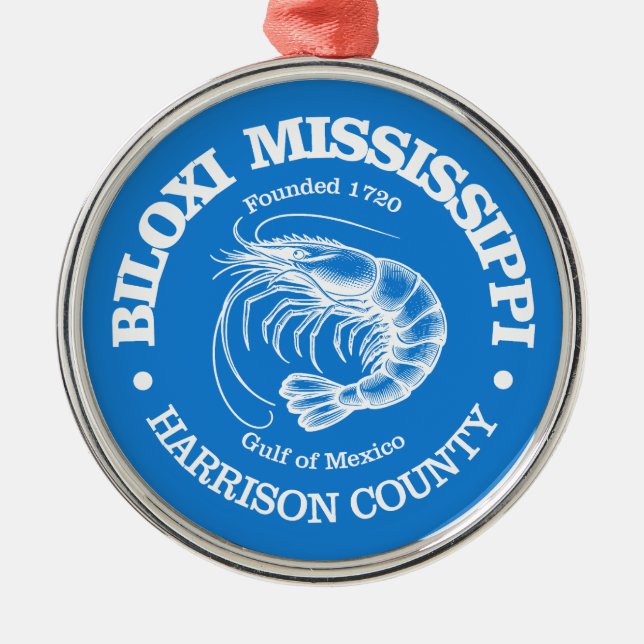 Biloxi (shrimp) metal tree decoration (Front)