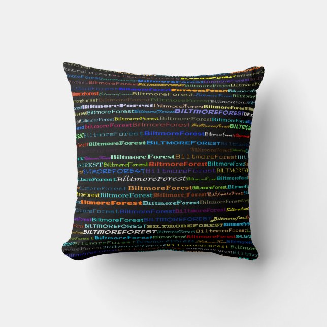 Biltmore Forest Text Design I Throw Pillow (Front)