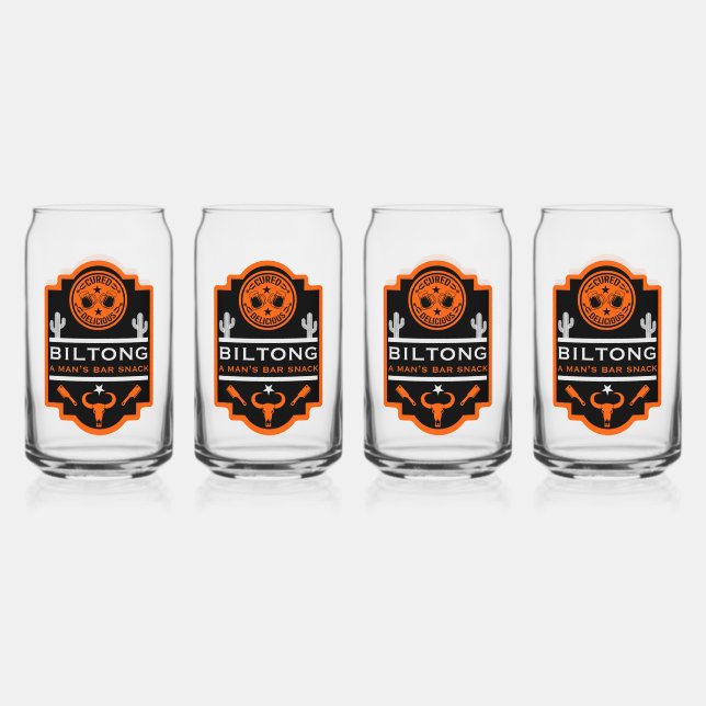 Biltong And Beer Can Glass (Front)