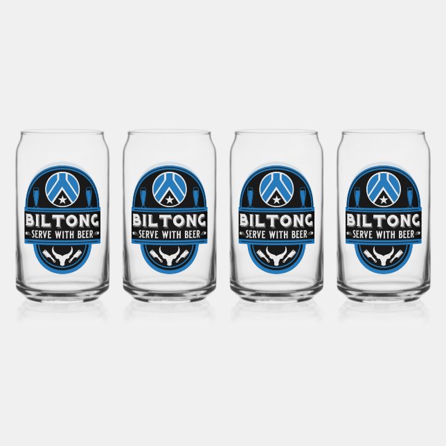 Biltong And Beer Can Glass (Front)