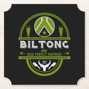 Biltong And Beer Paper Coaster