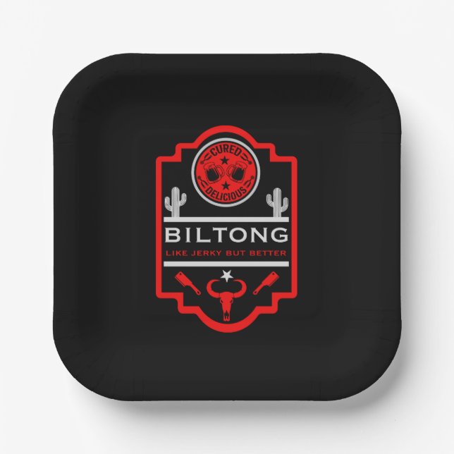 Biltong And Beer Paper Plate (Front)