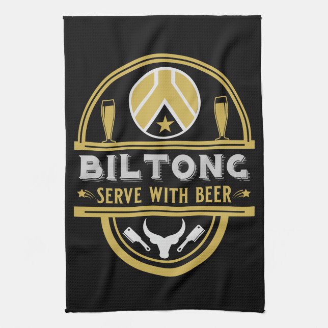 Biltong And Beer Tea Towel (Vertical)