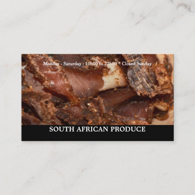 Biltong jerkey South African business Business Card (Front)