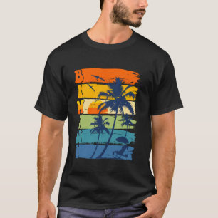 Bimini Bahamas 2025 Retro Palm Tree Beach Summer V T-Shirt
