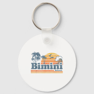 Bimini Bahamas Beach Summer Vacation Sun Vintage 7 Key Ring