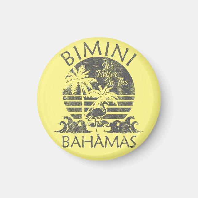 Bimini Bahamas Magnet Vacation Cruise Retro Beach (Front)