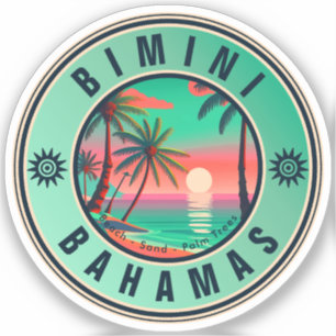 Bimini Bahamas Retro Sunset Travel Souvenir 1950s