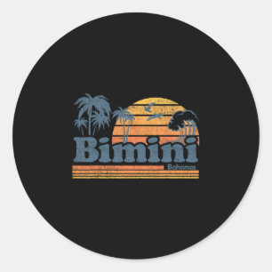 Bimini Hamas Beach Summer Vacation Sun Vintage 70' Classic Round Sticker