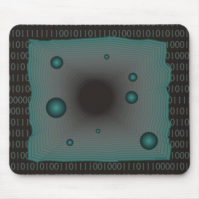 Binary 1s 0s Matrix Big Machine Black Green Geek Mouse Mat (Front)