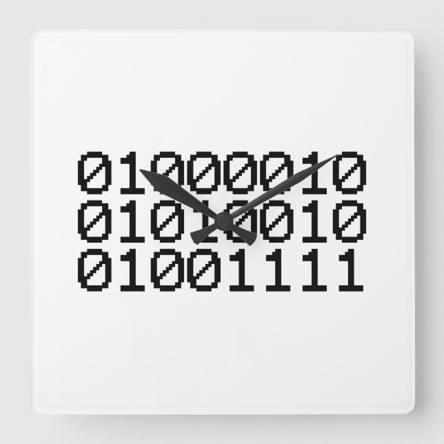 BINARY BRO SQUARE WALL CLOCK (Front)