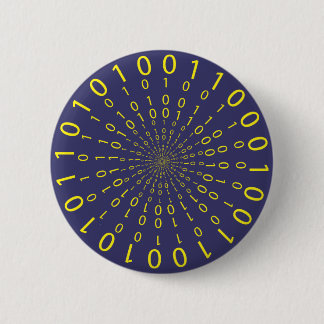 Binary circular background 6 cm round badge