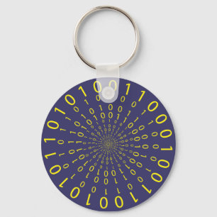 Binary circular background key ring