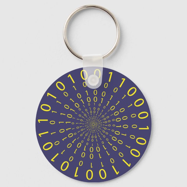 Binary circular background key ring (Front)