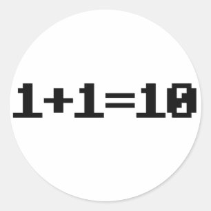 Binary Classic Round Sticker