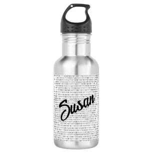 Binary Code black white stripes 532 Ml Water Bottle