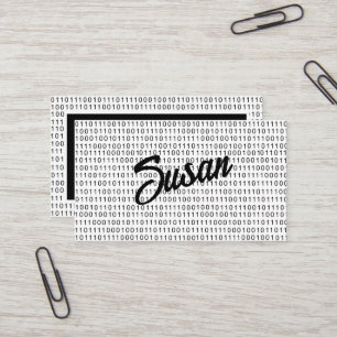 Binary Code black white stripes Business Card