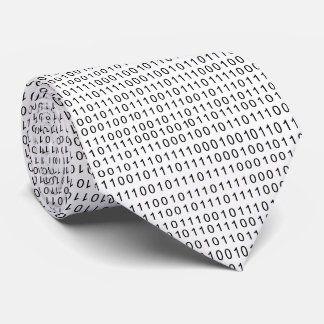 Binary Code Black White Stripes Tie