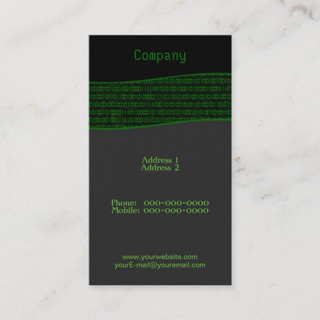 Binary Code Business Card (Front)