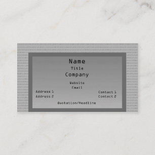 Binary Code Business Card, Grey Business Card