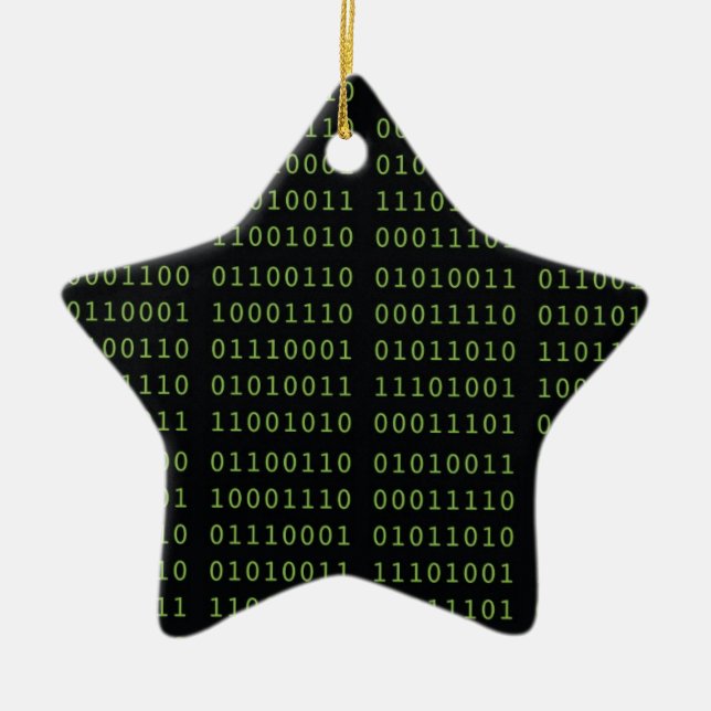 Binary Code Ceramic Tree Decoration (Front)