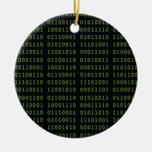 Binary Code Christmas with Name Ceramic Tree Decoration