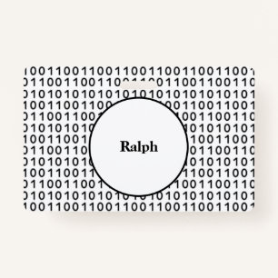 Binary Code Computer Language with Name ID Badge