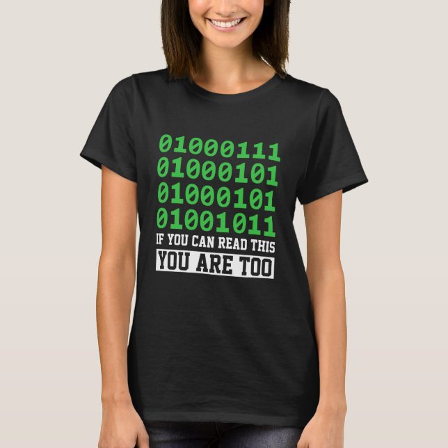 Binary Code Computer Programmer T-Shirt (Front)