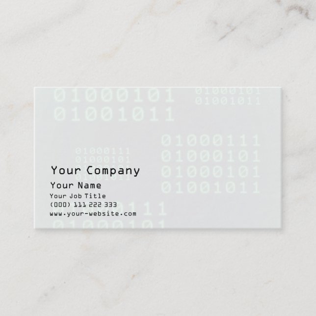 Binary code for GEEK Business Card (Front)