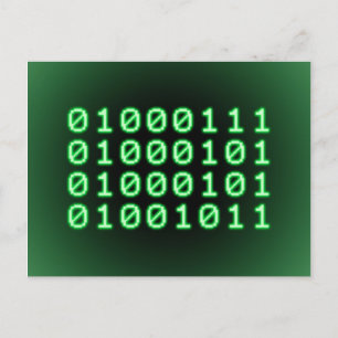 Binary code for GEEK Postcard