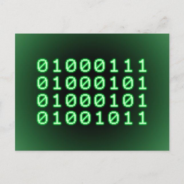 Binary code for GEEK Postcard (Front)