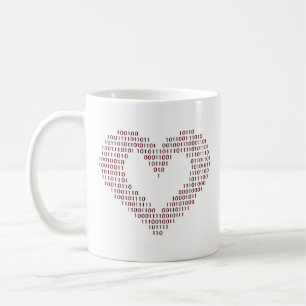 Binary Code Heart Coffee Mug