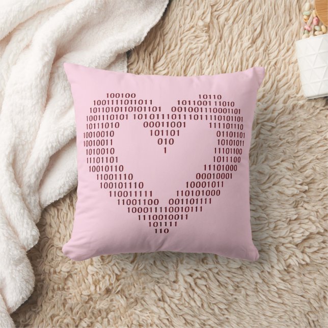 Binary Code Heart Cushion (Blanket)