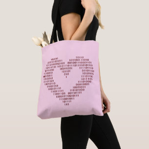 Binary Code Heart Tote Bag