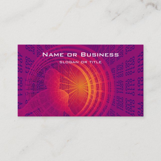 Binary Code Hi-Tech  Abstract Design Business Card (Front)