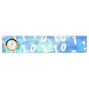Binary Code in Blue and Purple Nameplate
