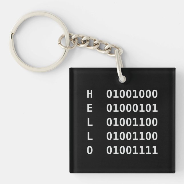 Binary Code Key Ring (Front)