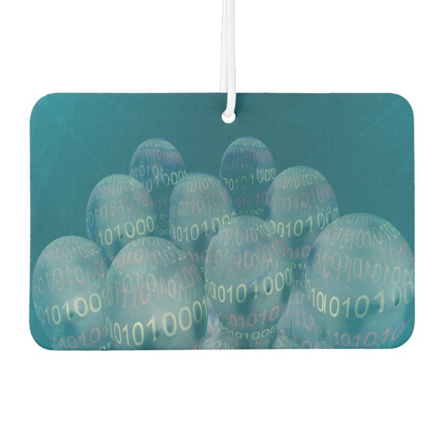 binary code ,man and digital communications . car air freshener (Front)