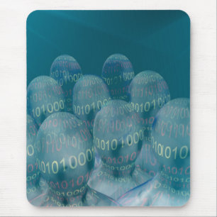 binary code ,man and digital communications . mouse mat